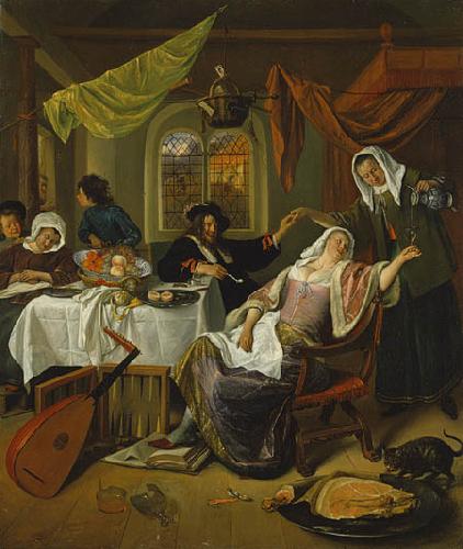 Jan Steen The Dissolute Household oil painting image